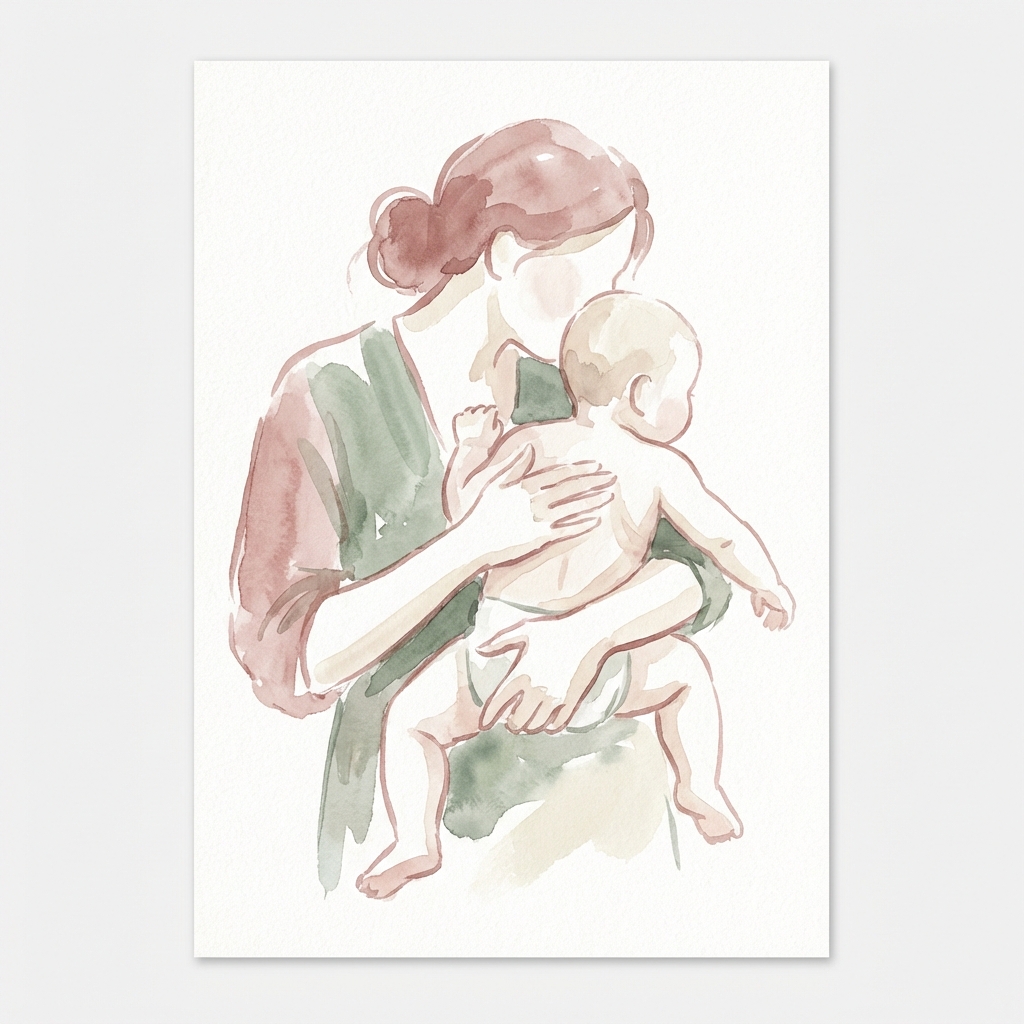母と赤ちゃんのイラスト